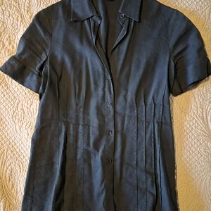 Theory Charcoal Button-Front Dress